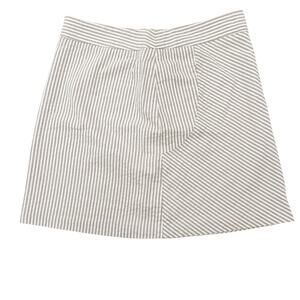 Sandro Paris Beige White Seersucker Stripe A-Line Skirt Size 4
